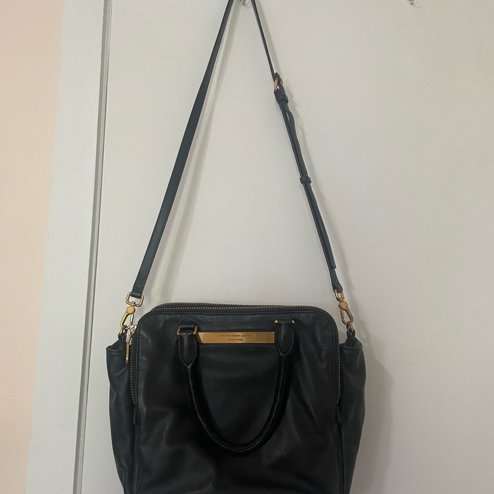 Black Leather Tote Bag